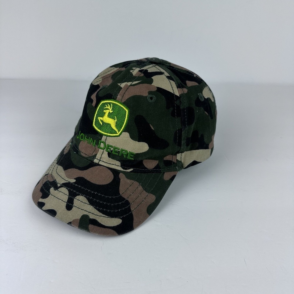 John Deere Hat Cap Camo TODDLER One Size Kids Green Adjustable Strapback